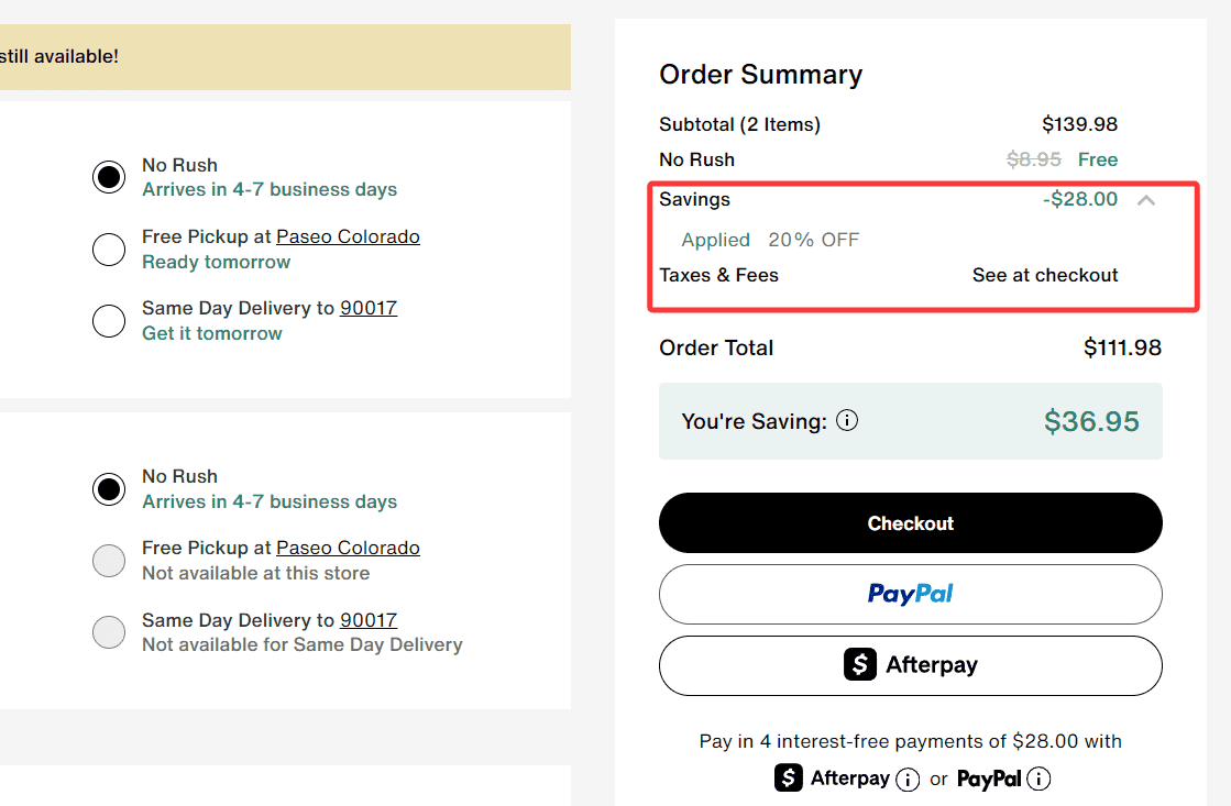 where to use DSW promo code box
