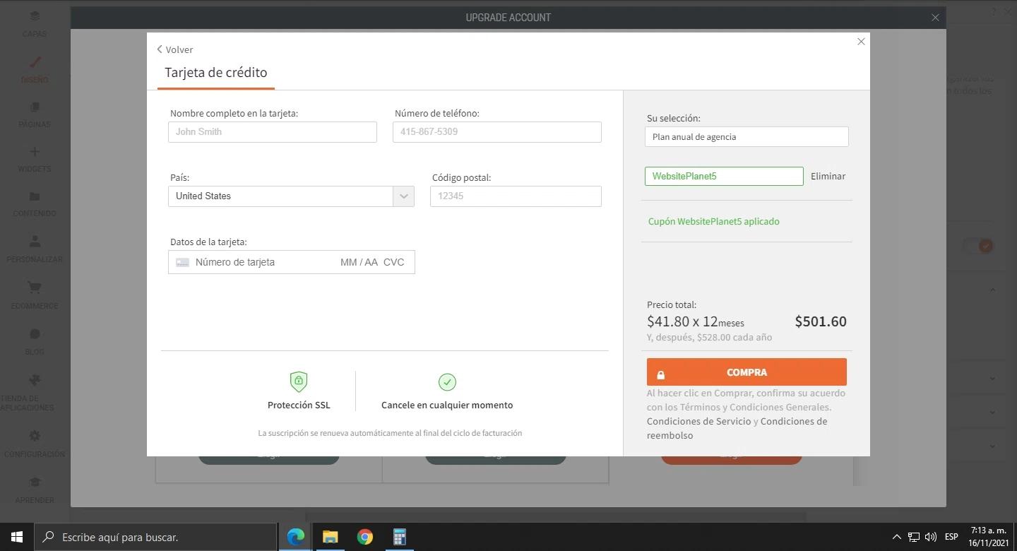 where to use Duda promo code box