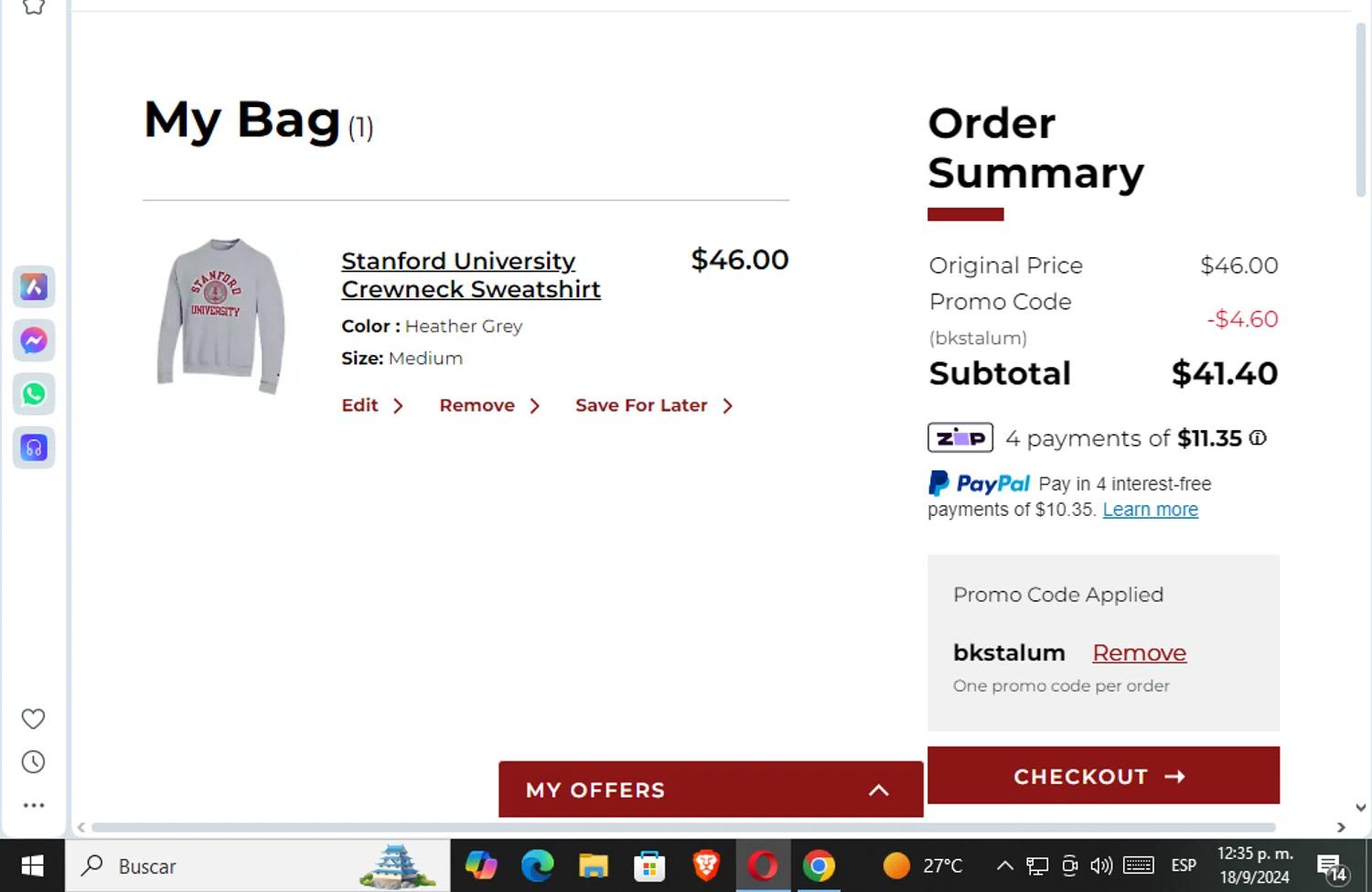 where to use Hammes Notre Dame Bookstore promo code box