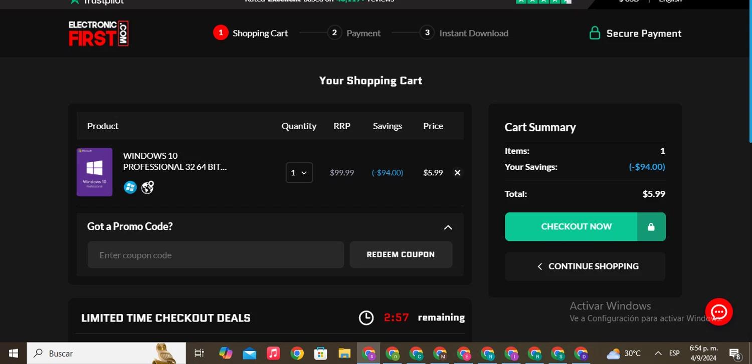 how to use Electronic First coupons