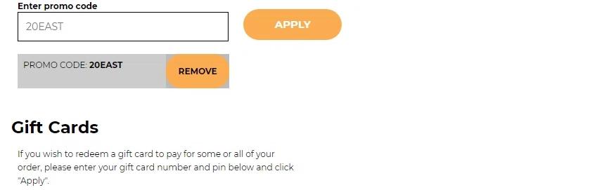 where to use EMS promo code box