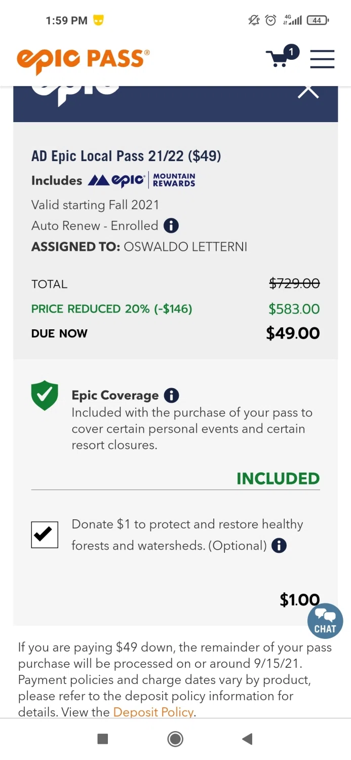 where to use Epic Pass promo code box