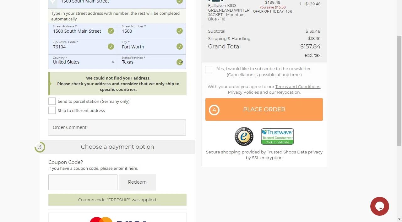 where to use Feathered Friends promo code box