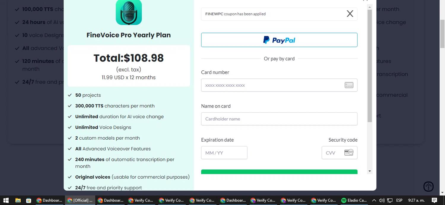 where to use FineShare promo code box