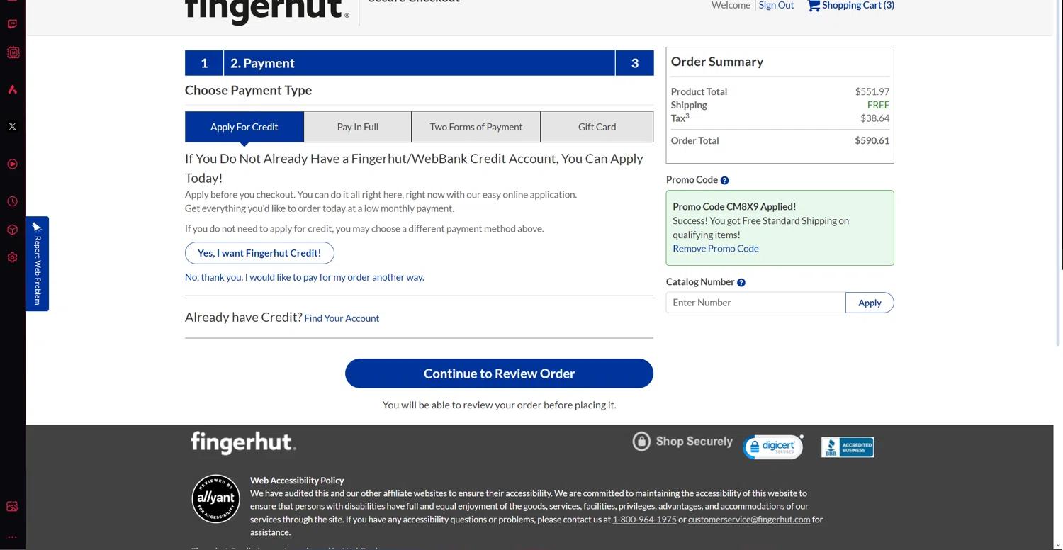 where to use FingerHut promo code box