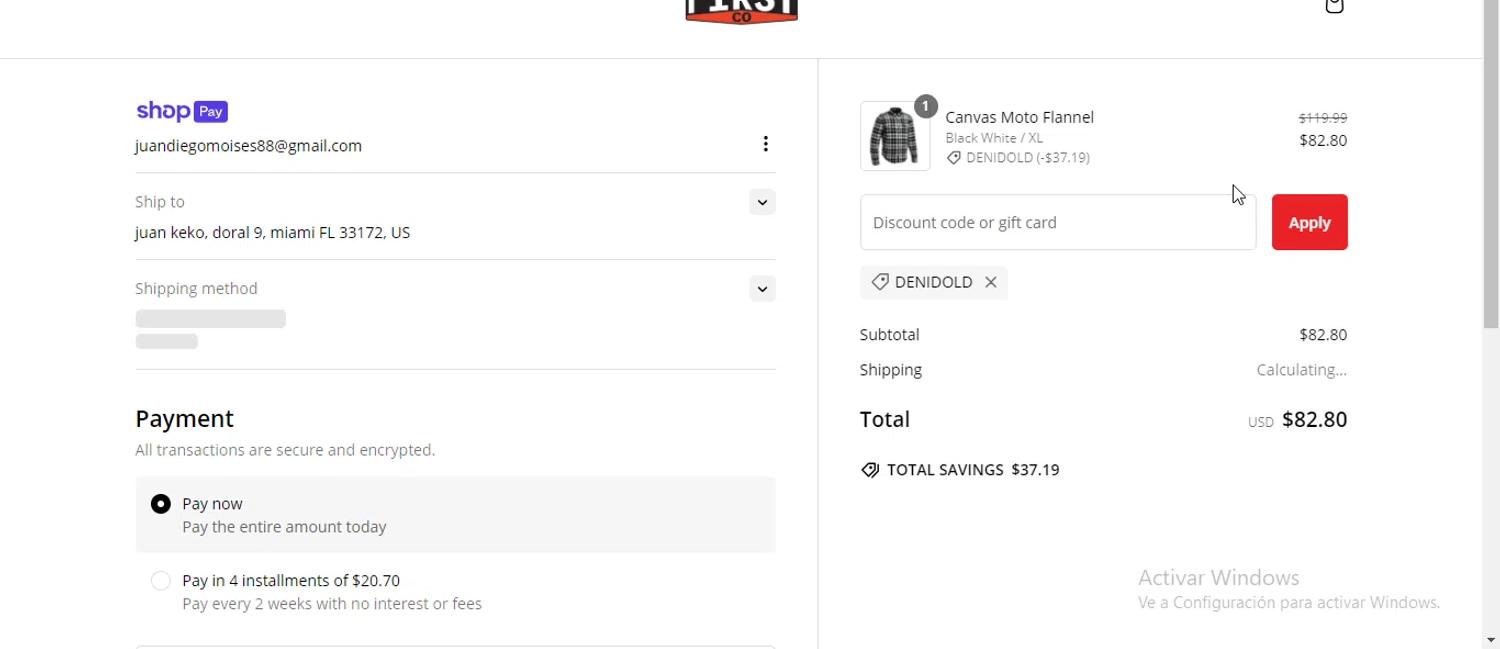 where to use First Mfg Co. promo code box