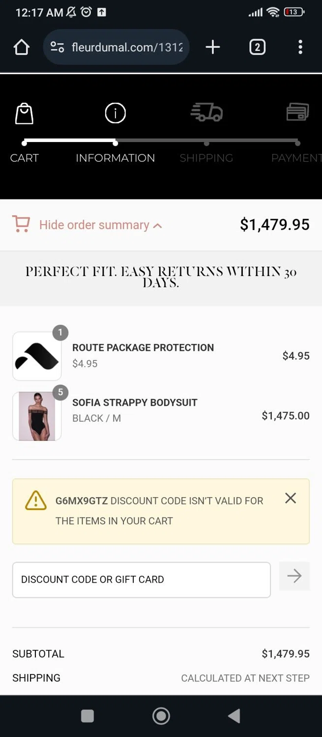 how to use Fleur Du Mal coupons