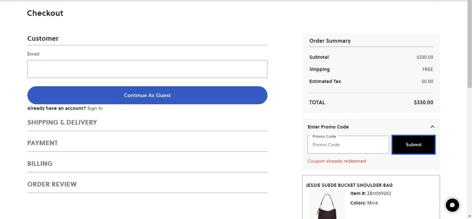 where to use Fossil promo code box