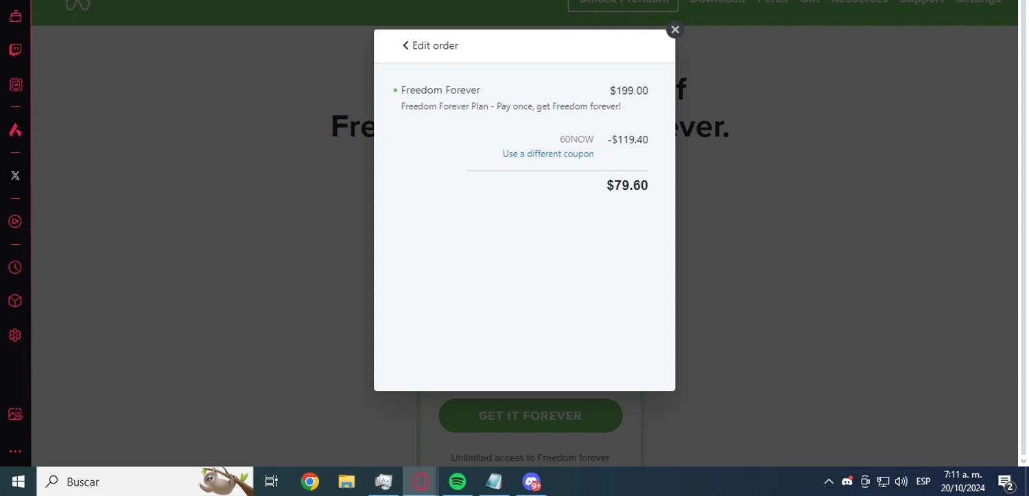how to use Freedom coupons