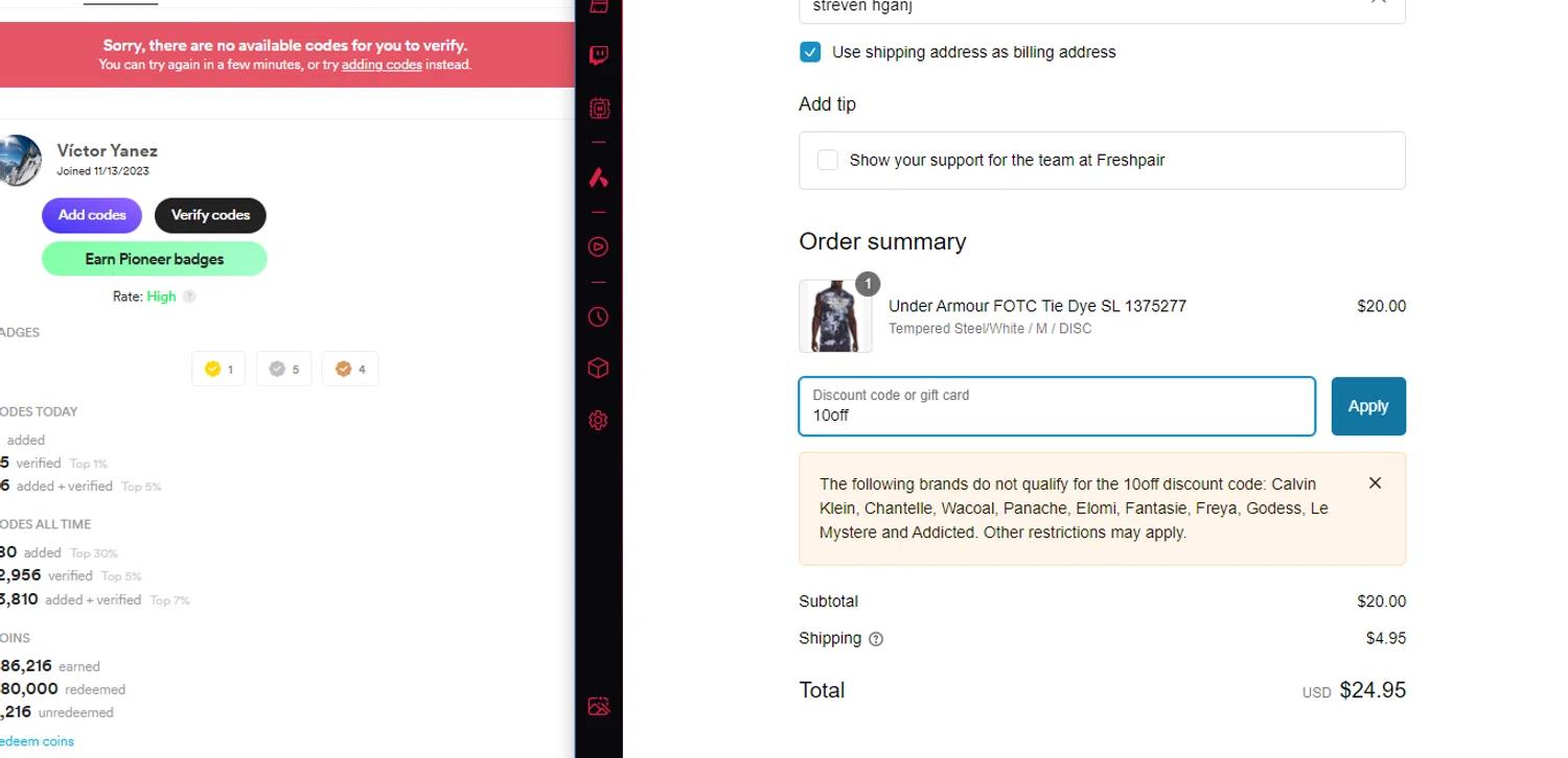 how to use Freshpair coupons
