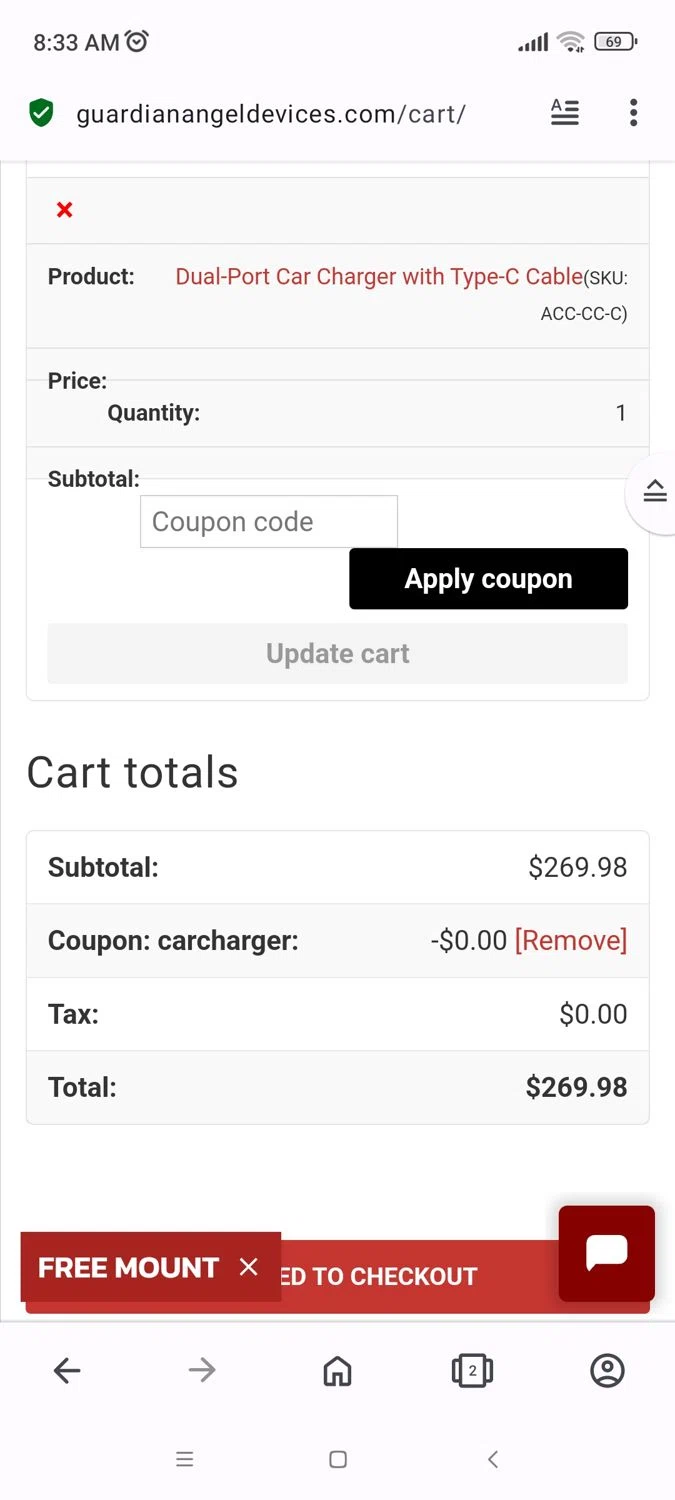 where to use Guardian Angel promo code box