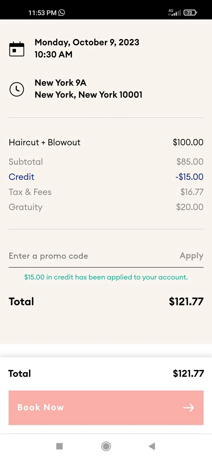 where to use Glamsquad promo code box
