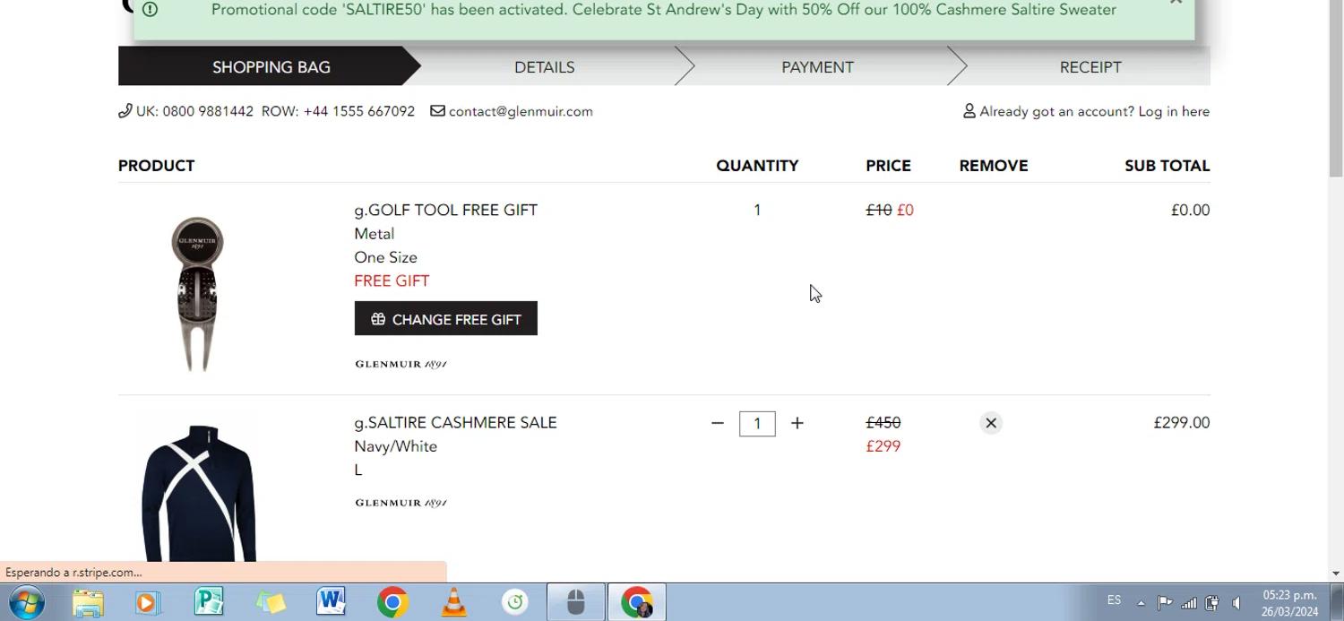 where to use Glenmuir promo code box