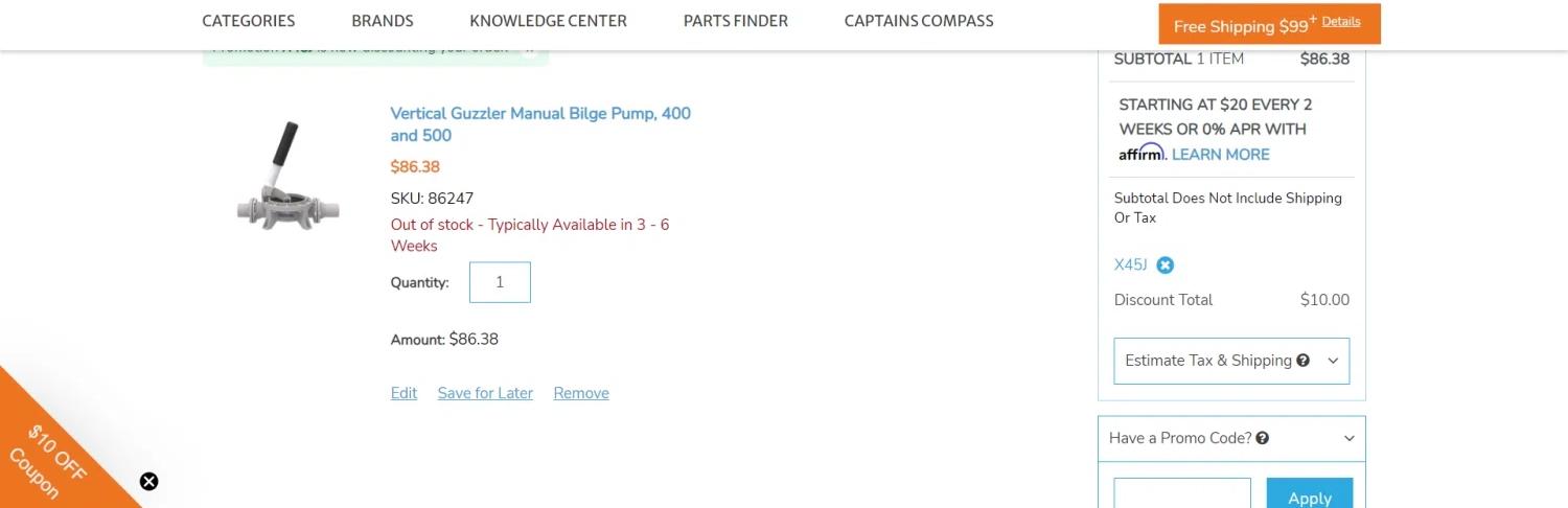 where to use Go2marine promo code box