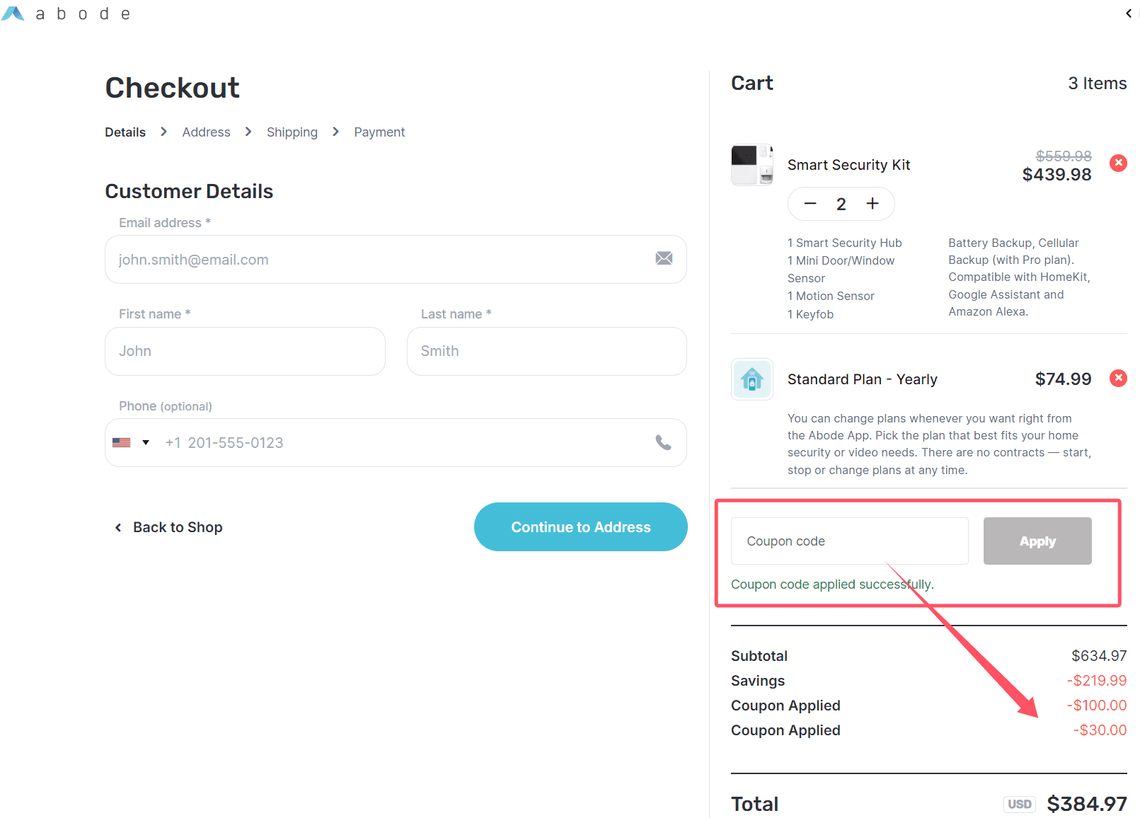 how to use Abode coupons