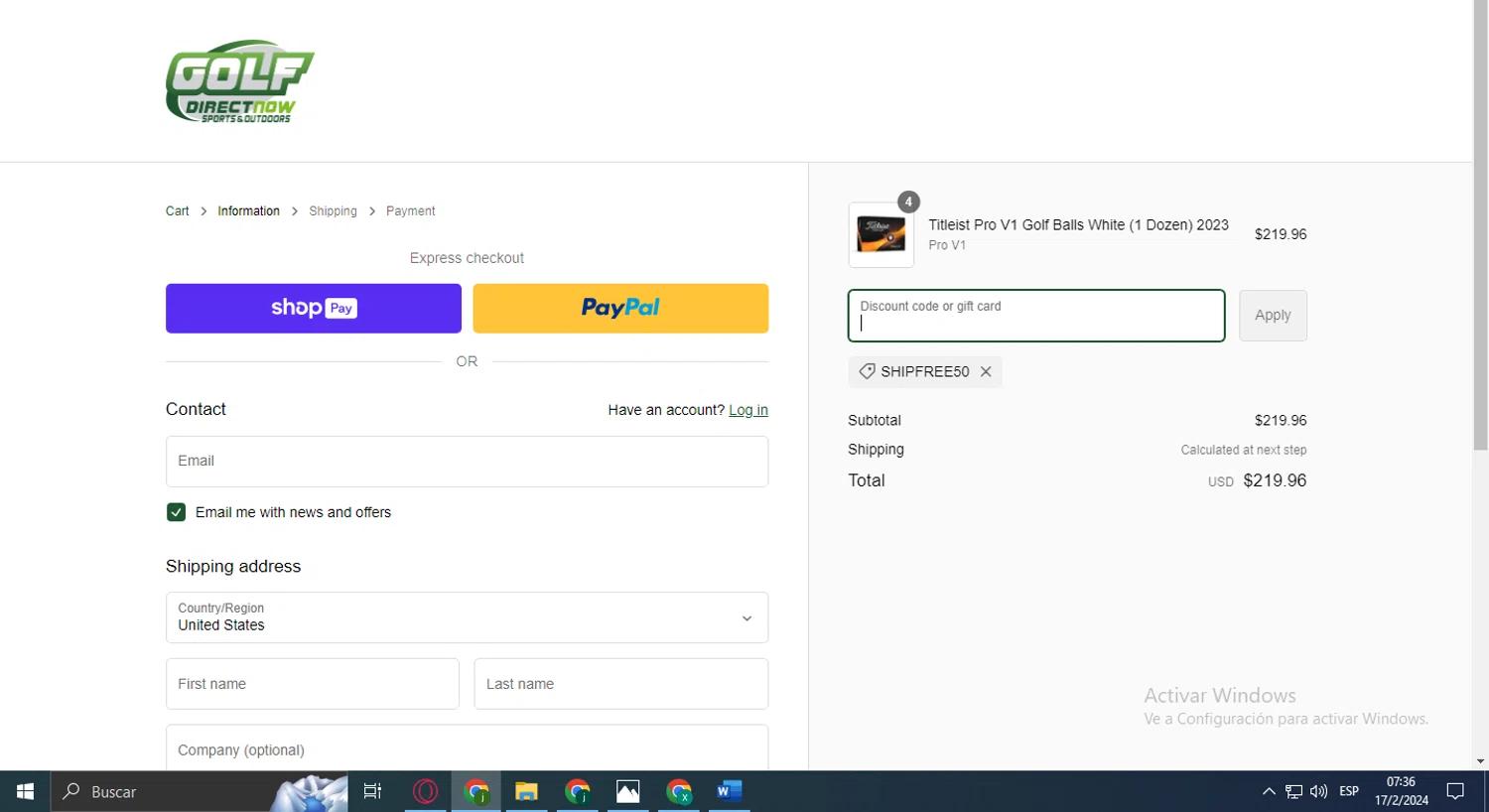 how to use Golf Direct Now coupons