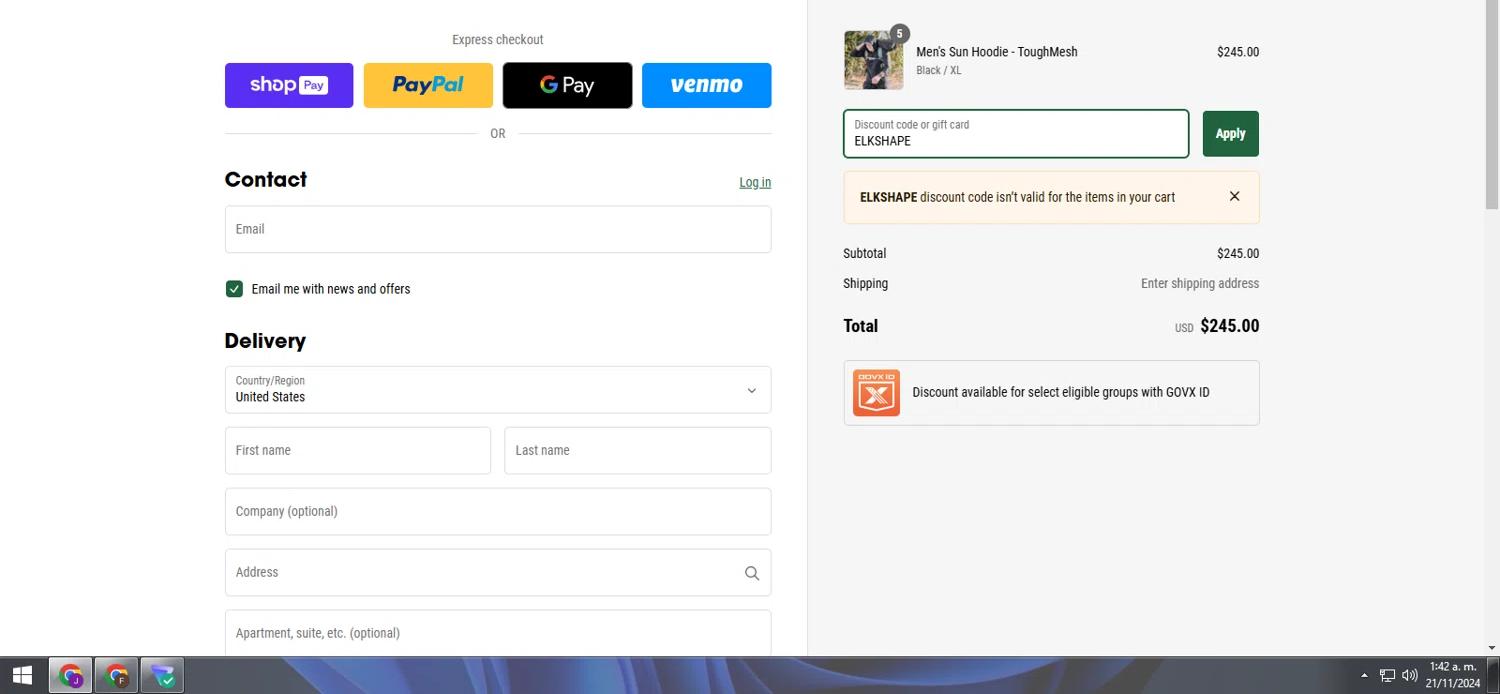 where to use GORUCK promo code box