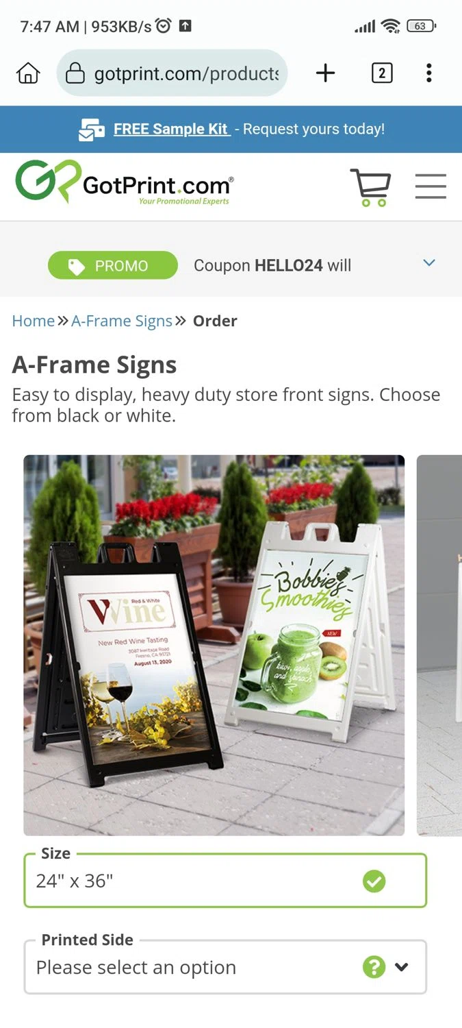where to use GotPrint promo code box