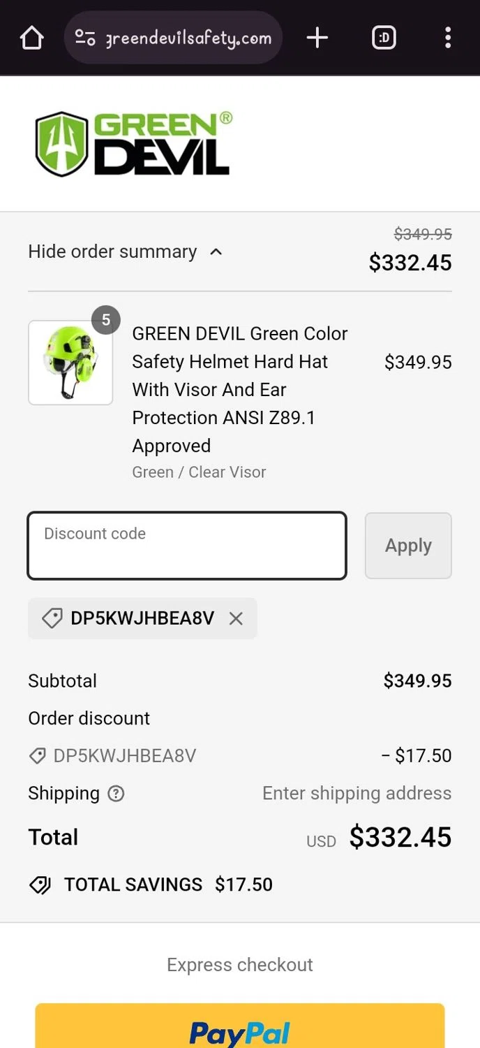 how to use Greendevil Safety coupons