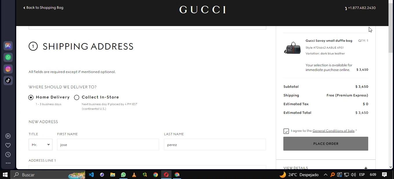 where to use Gucci promo code box