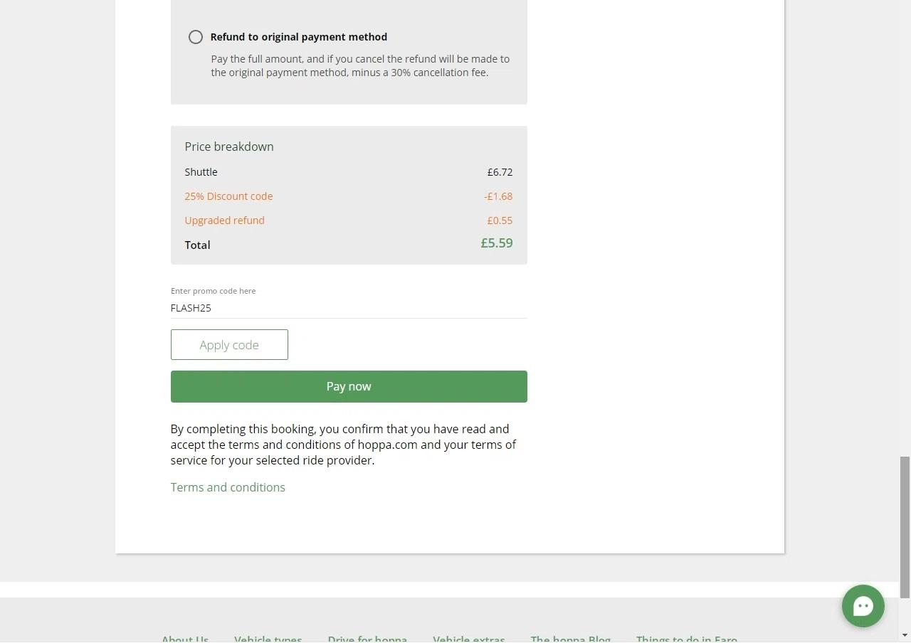where to use Hoppa promo code box
