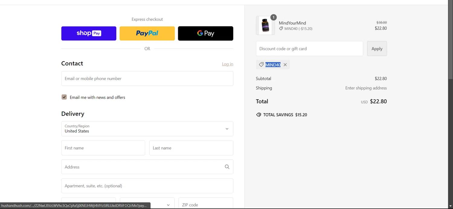 how to use Hush And Hush coupons
