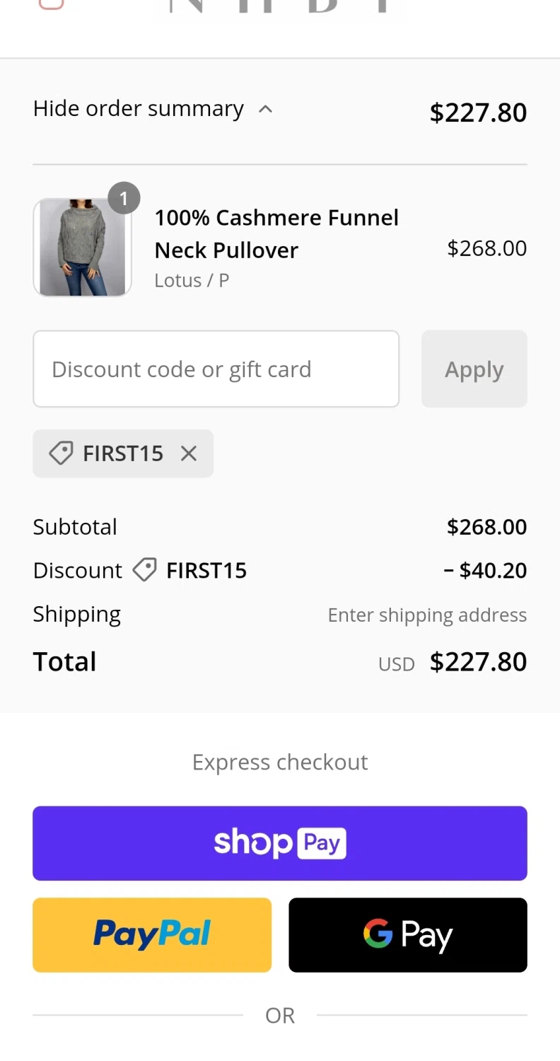 where to use Inhabit promo code box