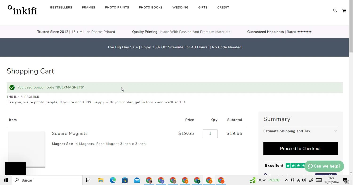 where to use Inkifi promo code box