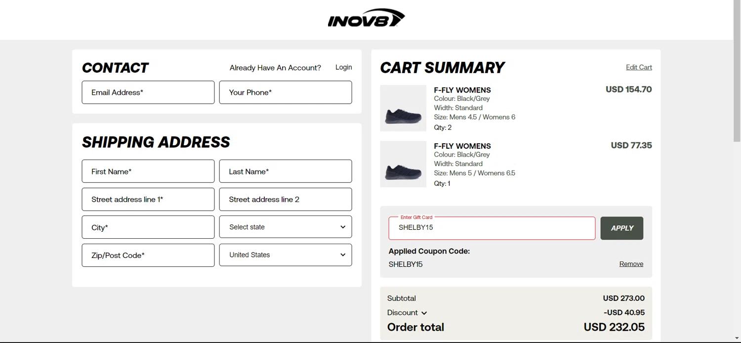 how to use inov-8 coupons