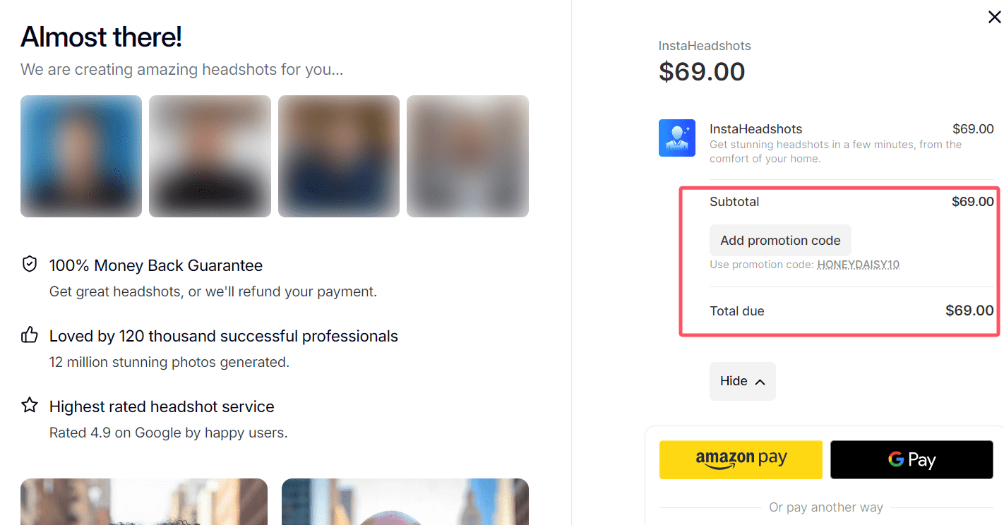 how to use Instaheadshots coupons