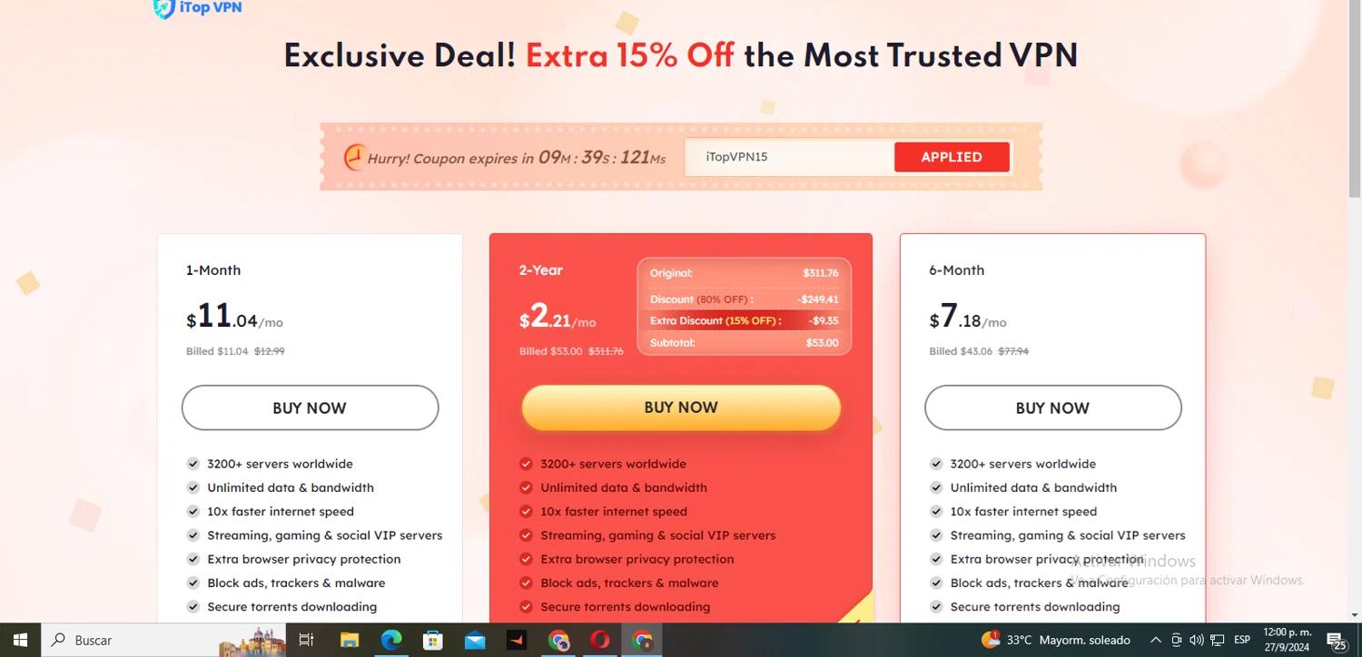 where to use iTop VPN promo code box