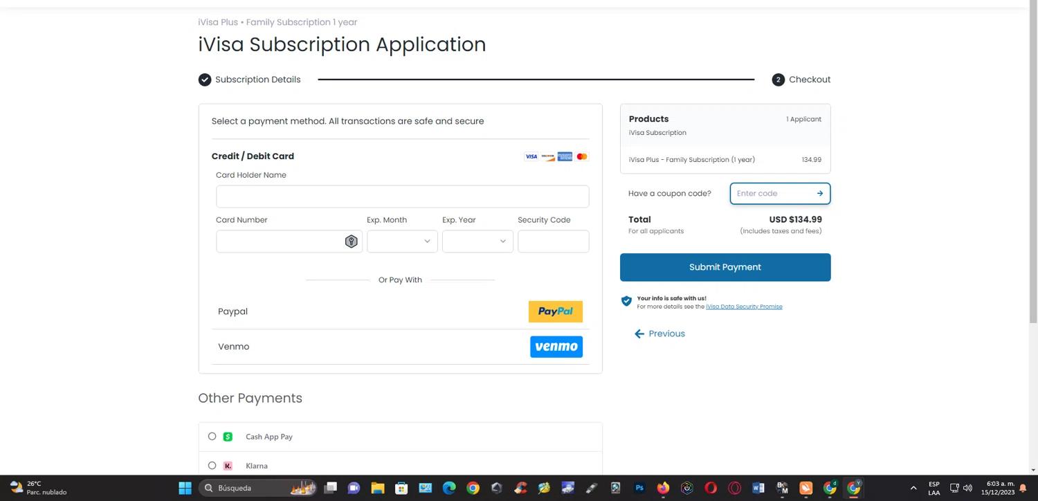 where to use IVisa promo code box
