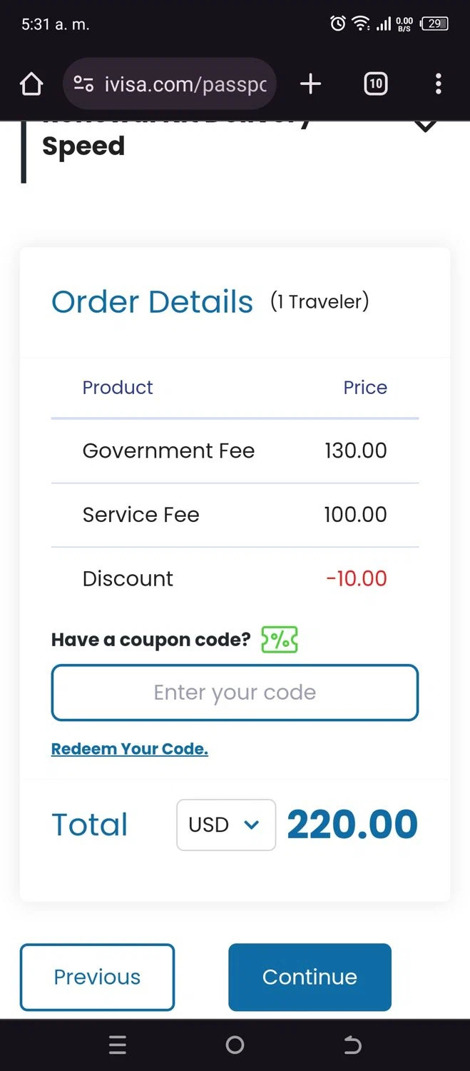 how to use IVisa coupons