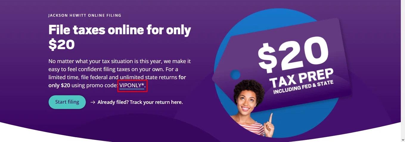 where to use Jackson Hewitt promo code box