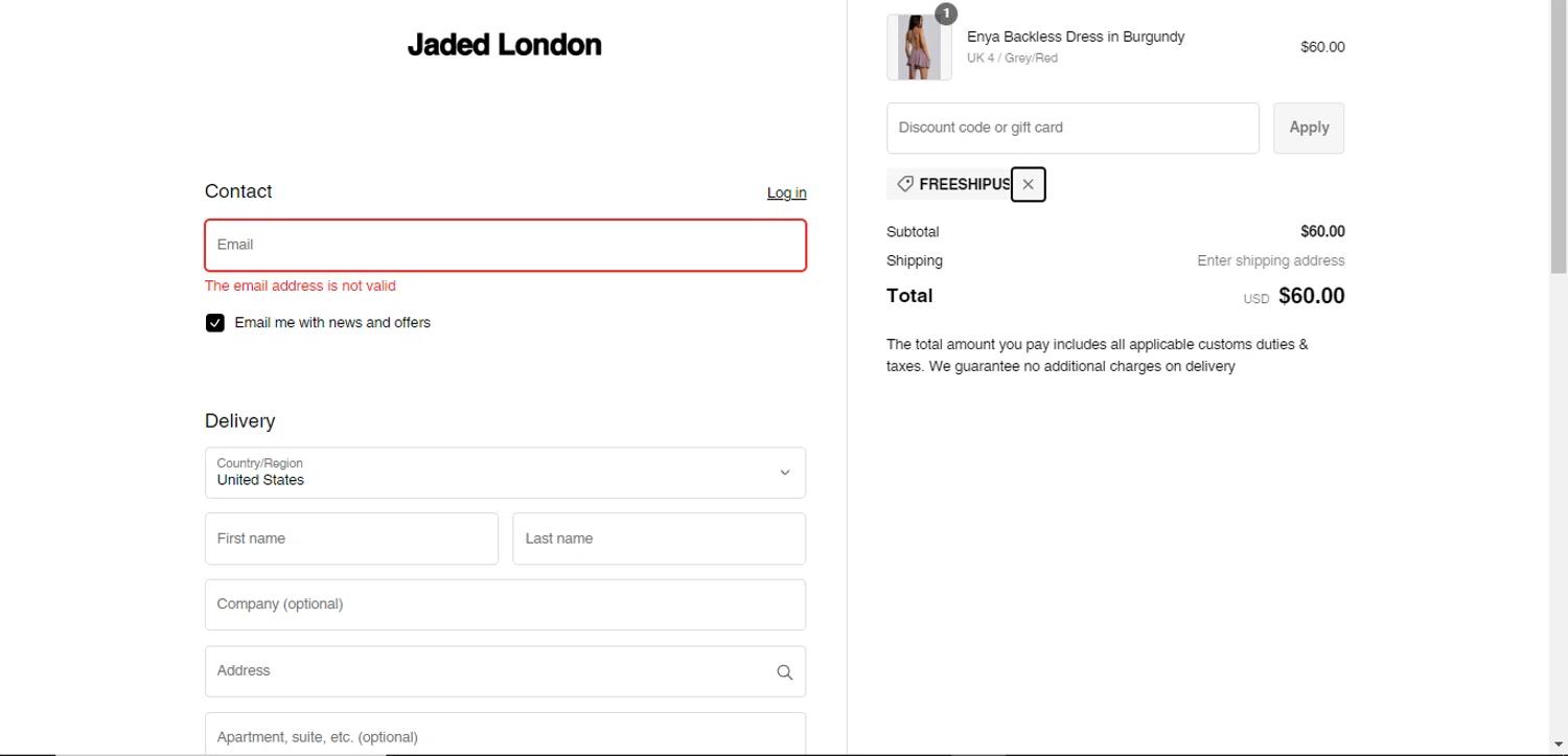 how to use Jaded London coupons