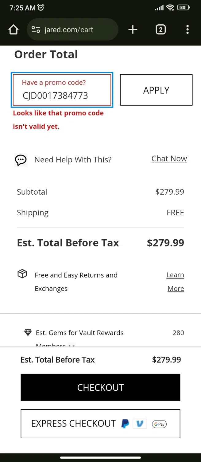 how to use Jared coupons