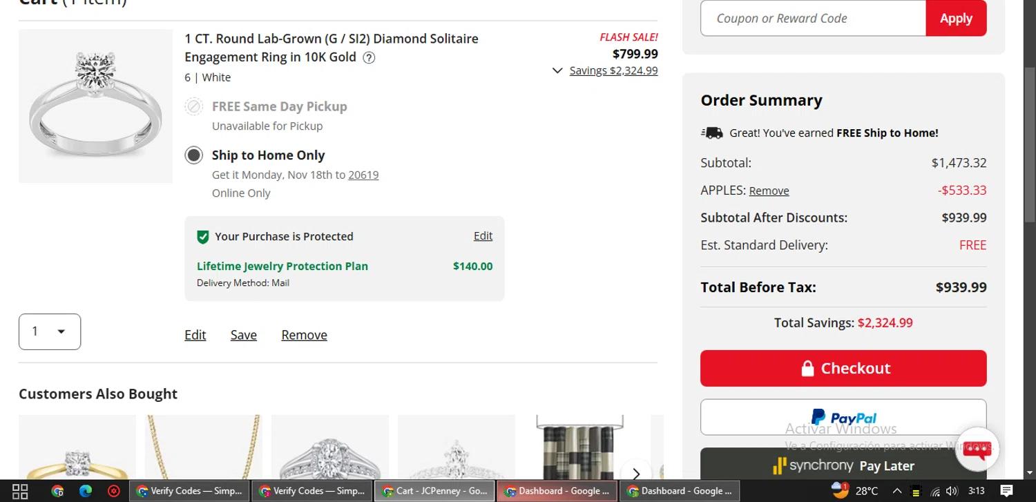 where to use JCPenney promo code box