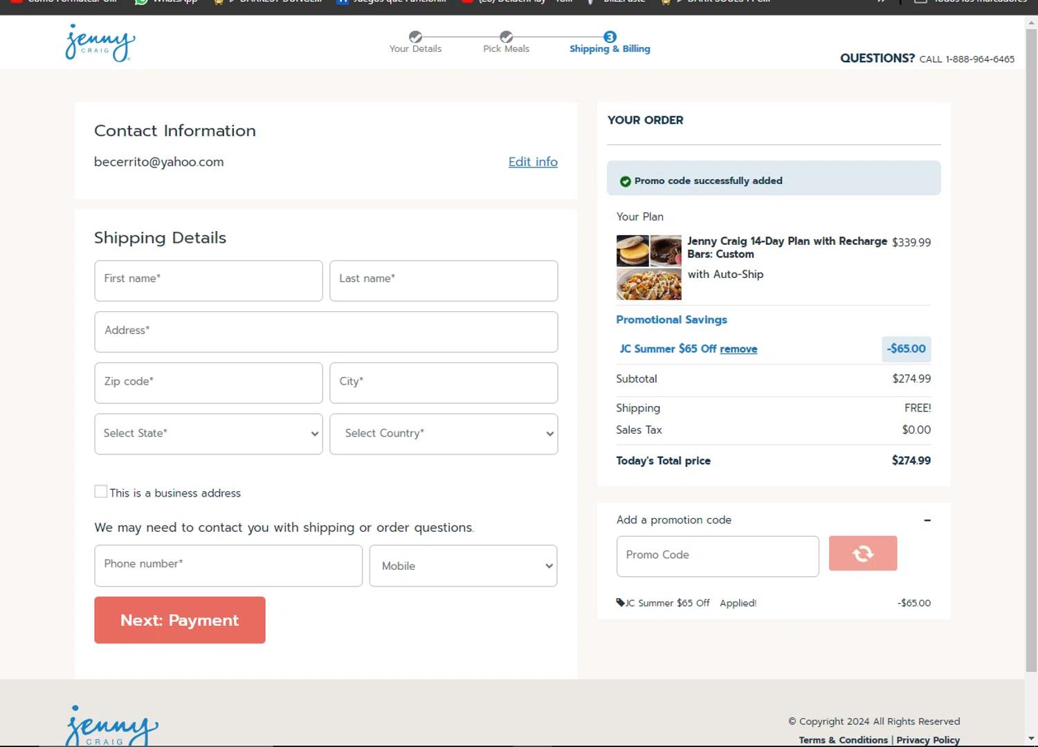 how to use Jenny Craig coupons