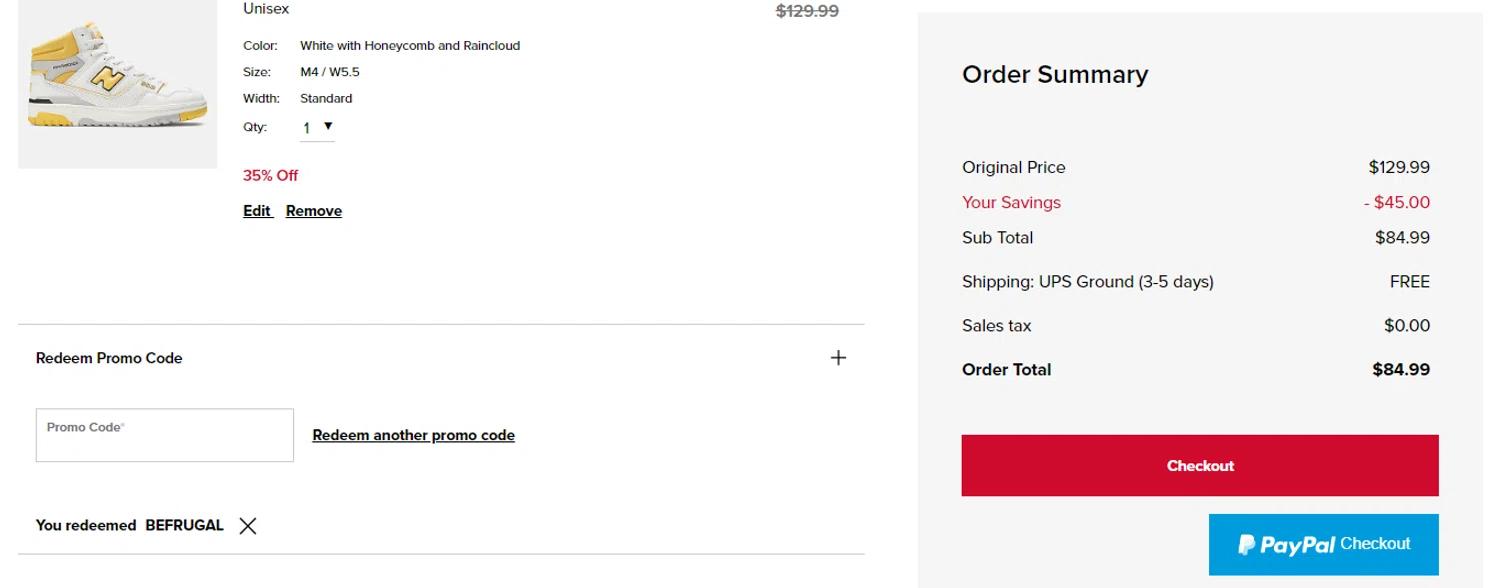 where to use Joe's NewBalance Outlet promo code box