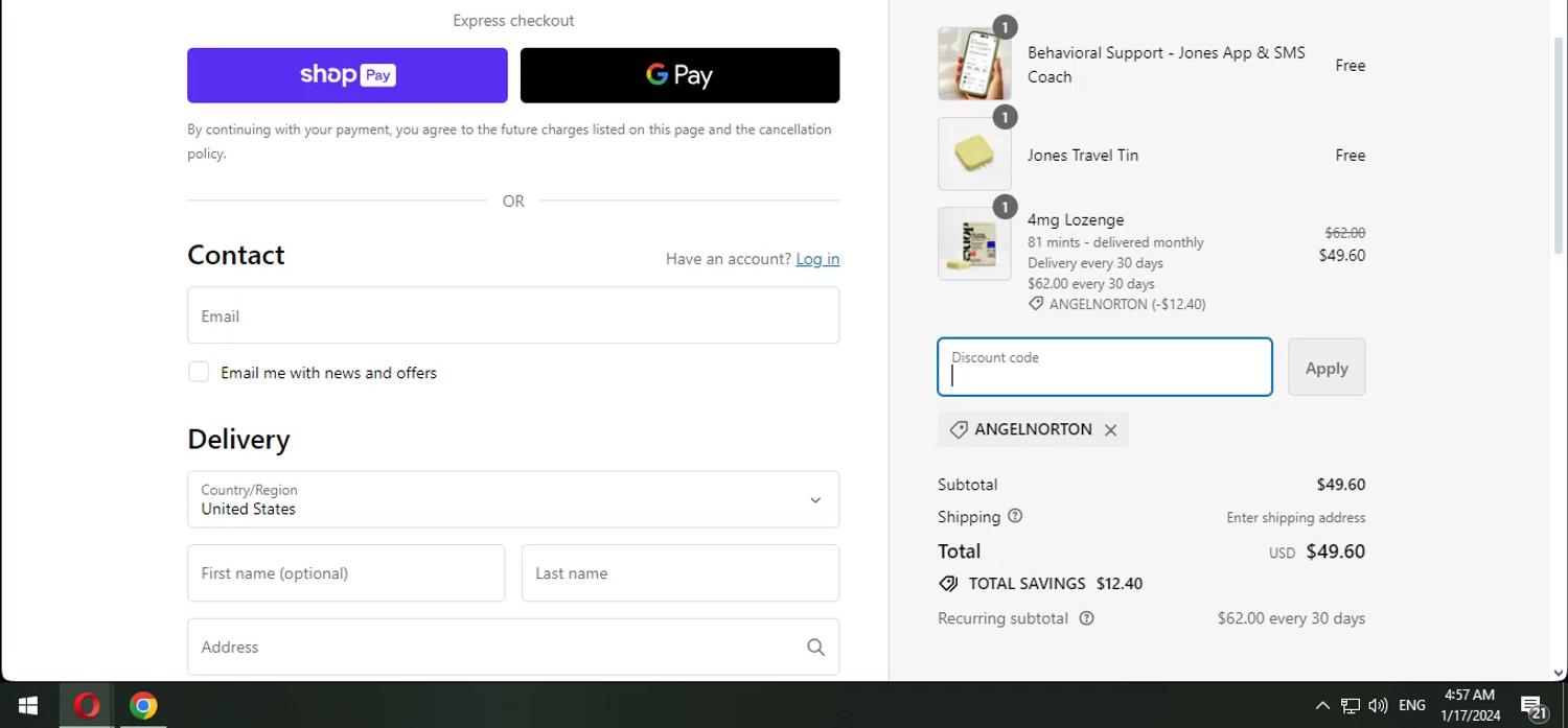how to use Quit with Jones coupons