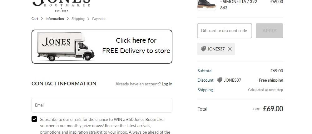 how to use Jones Bootmaker coupons