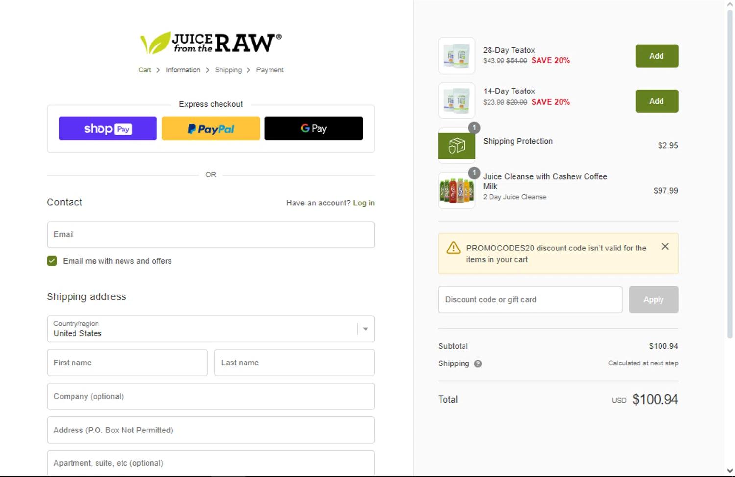 how to use Juice From The Raw coupons