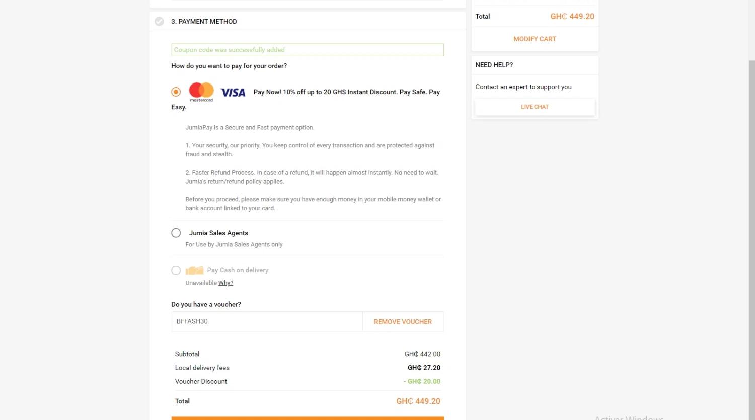where to use Jumia Ghana promo code box