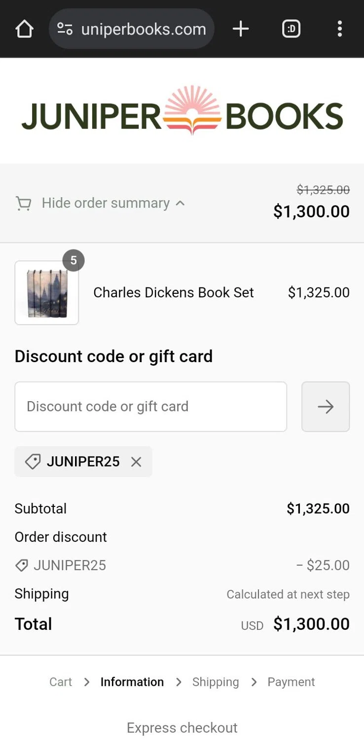 how to use Juniper Books coupons