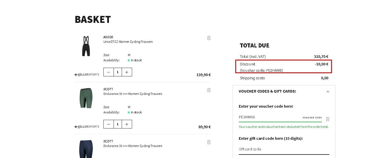 where to use Keller-sports promo code box