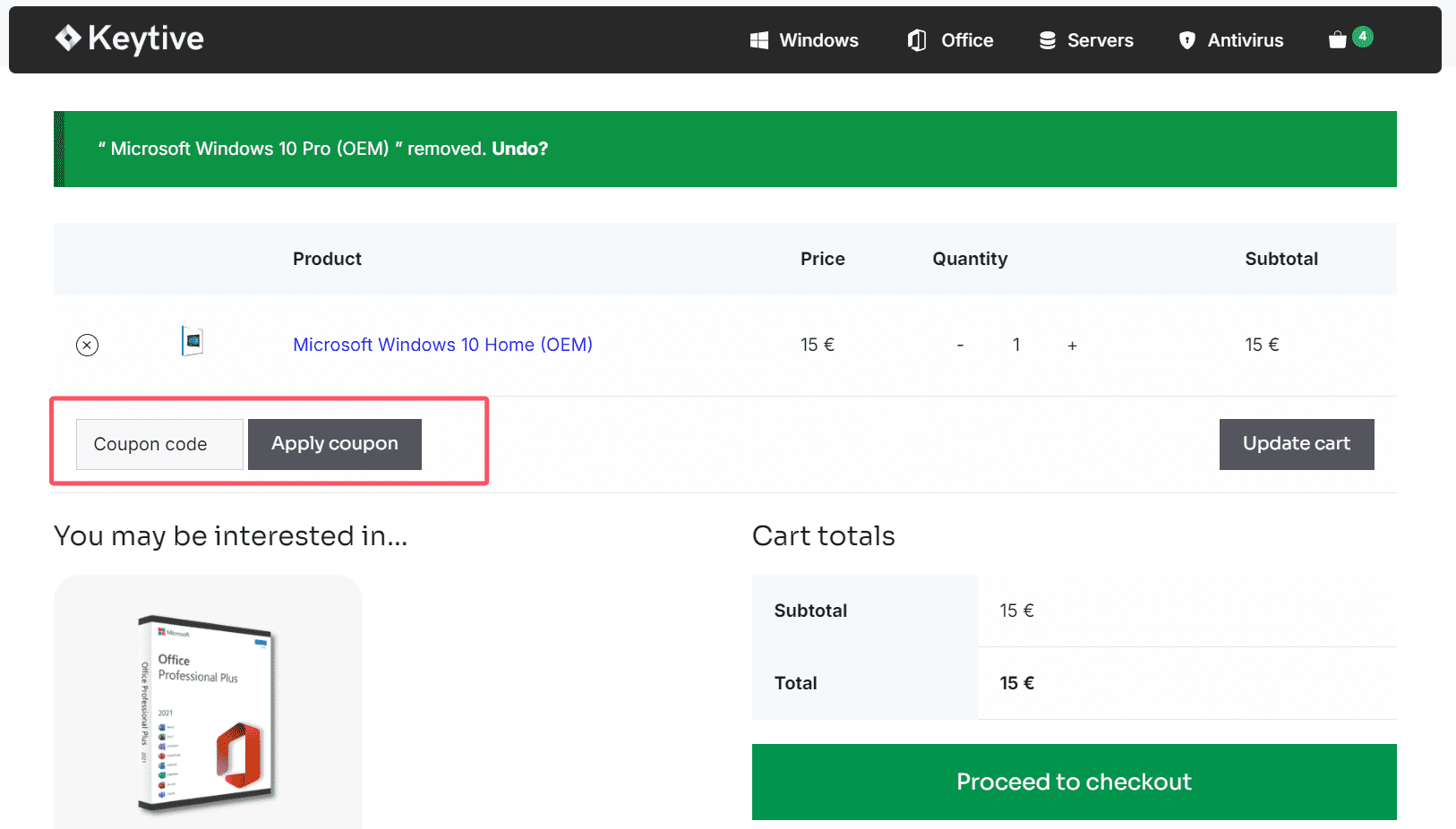 where to use Keytive promo code box
