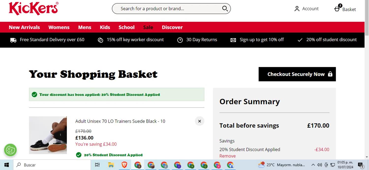 where to use Kickers promo code box