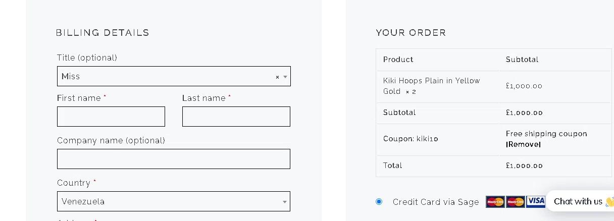 where to use KIKI promo code box