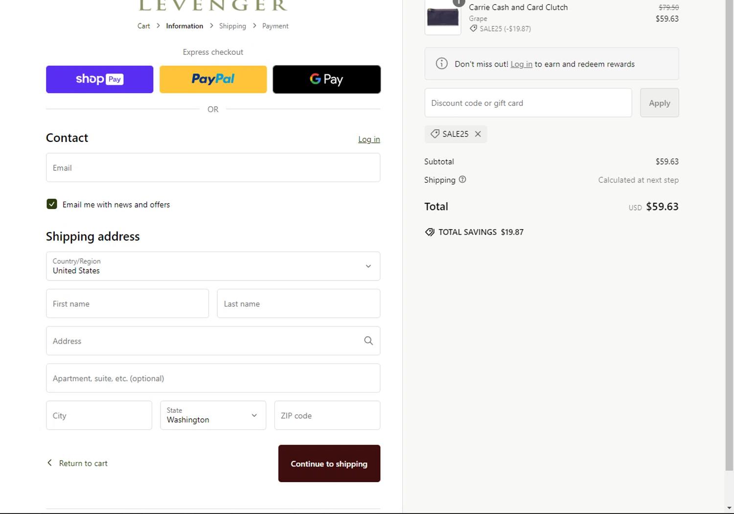 where to use Levenger promo code box
