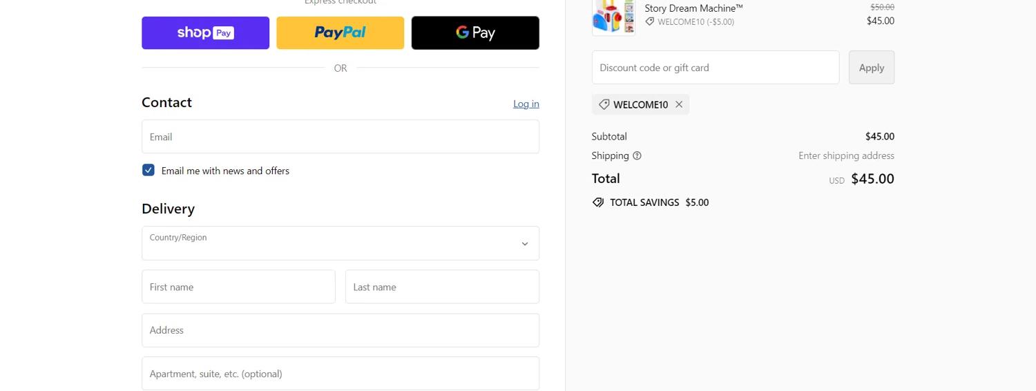 where to use Little Tikes promo code box